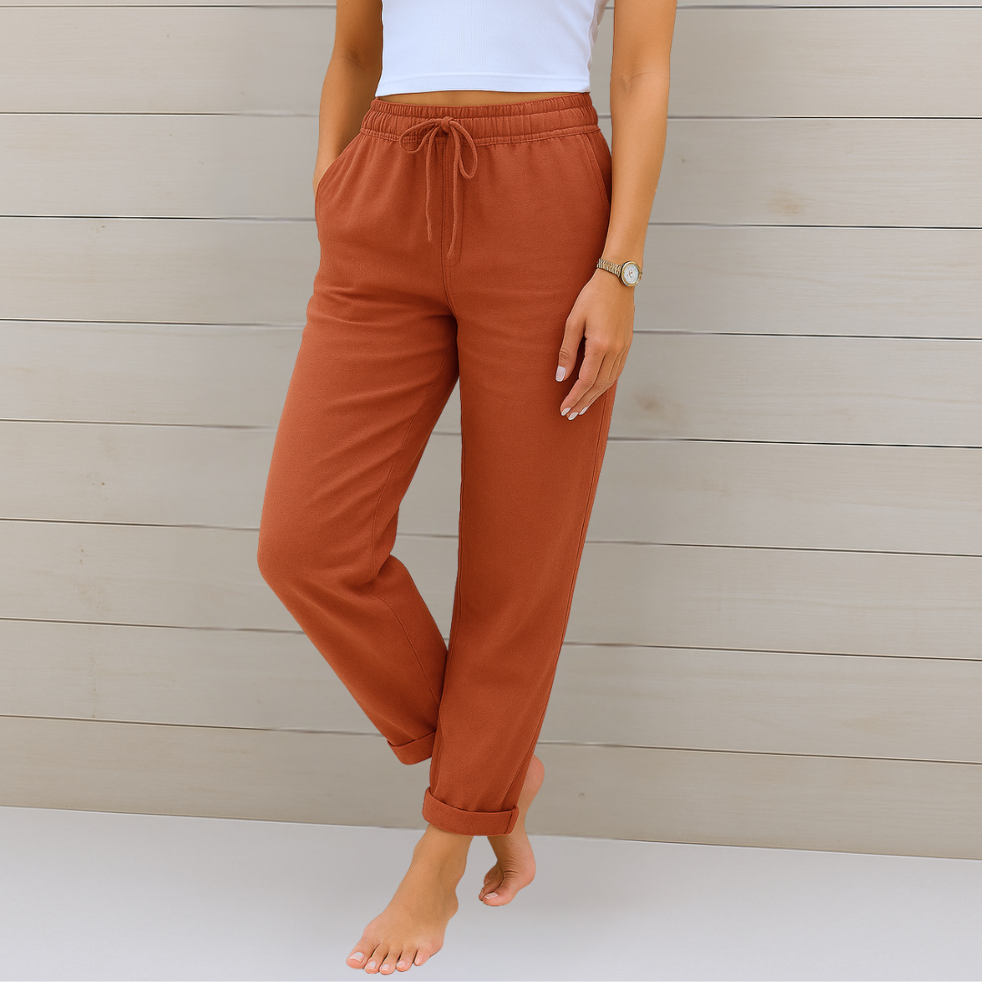 Helena - Premium Oddychające Spodnie Stretch z Lnu