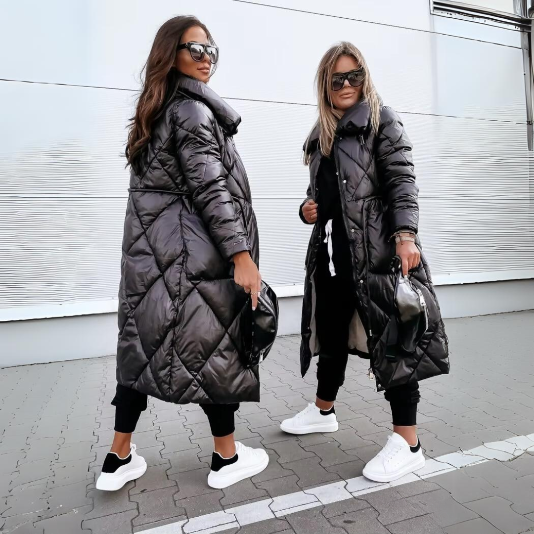 Aurelia - Długi Zimowy Płaszcz Wiatroszczelny i Wodoodporny