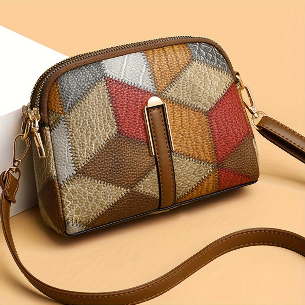 Luna - Mini torebka na ramię w stylu patchworkowym
