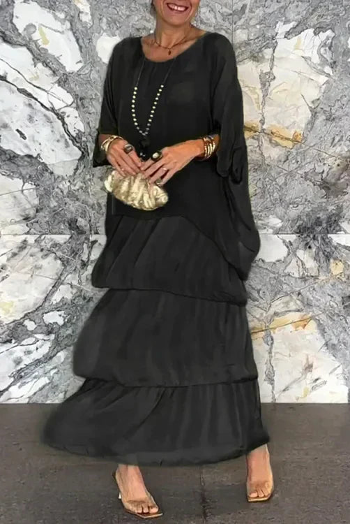 Gosia – Zwiewna Sukienka Maxi z Warstwowym Efektem