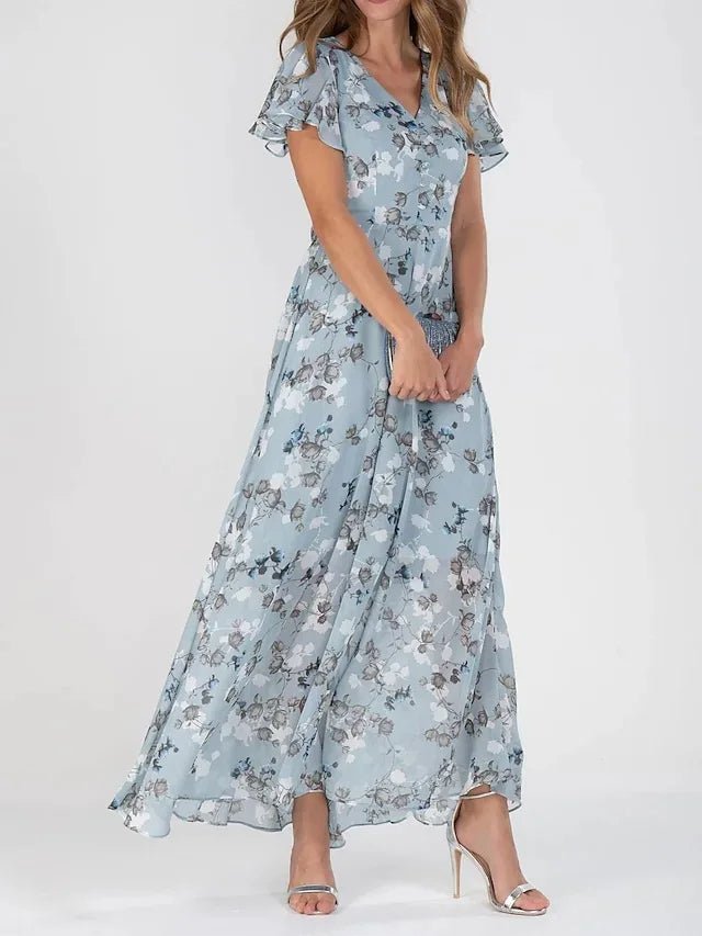 Żaneta - Sukienka Damska Maxi Dekolt V Luźna
