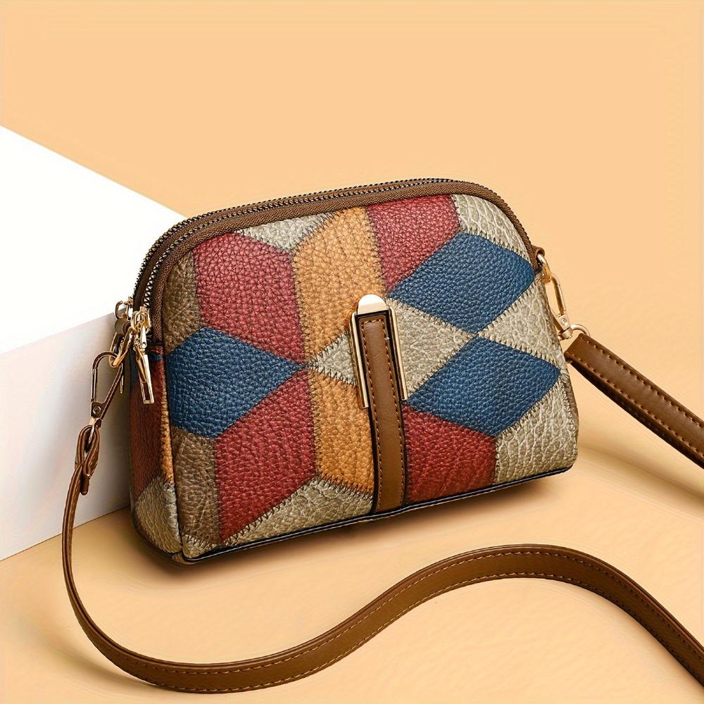 Luna - Mini torebka na ramię w stylu patchworkowym