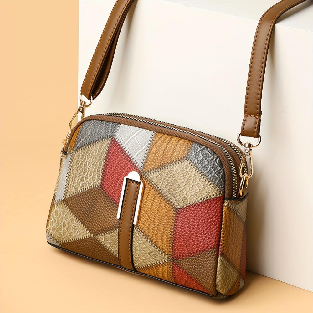 Luna - Mini torebka na ramię w stylu patchworkowym