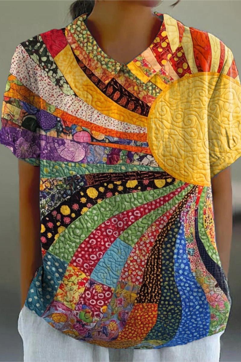 Lila - Koszula Patchwork Sunburst