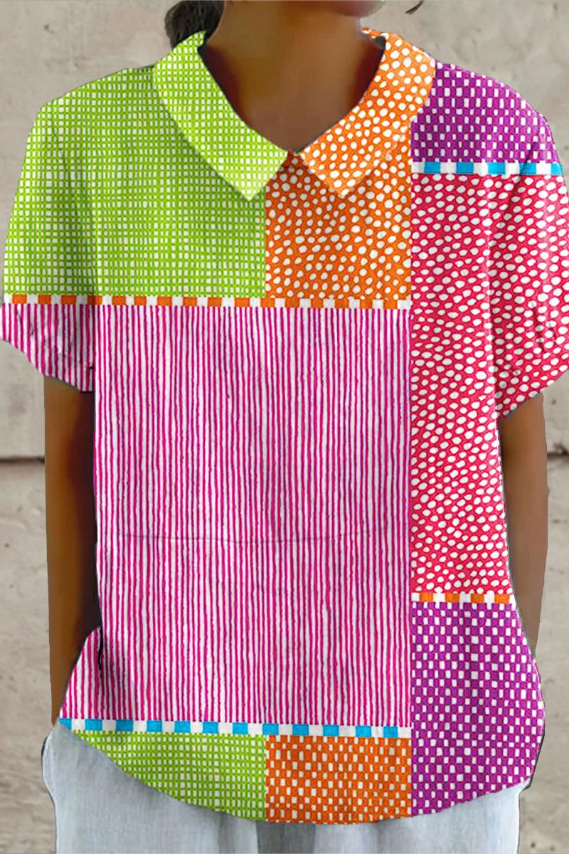 Zoe - Kolorowa Koszula Patchwork