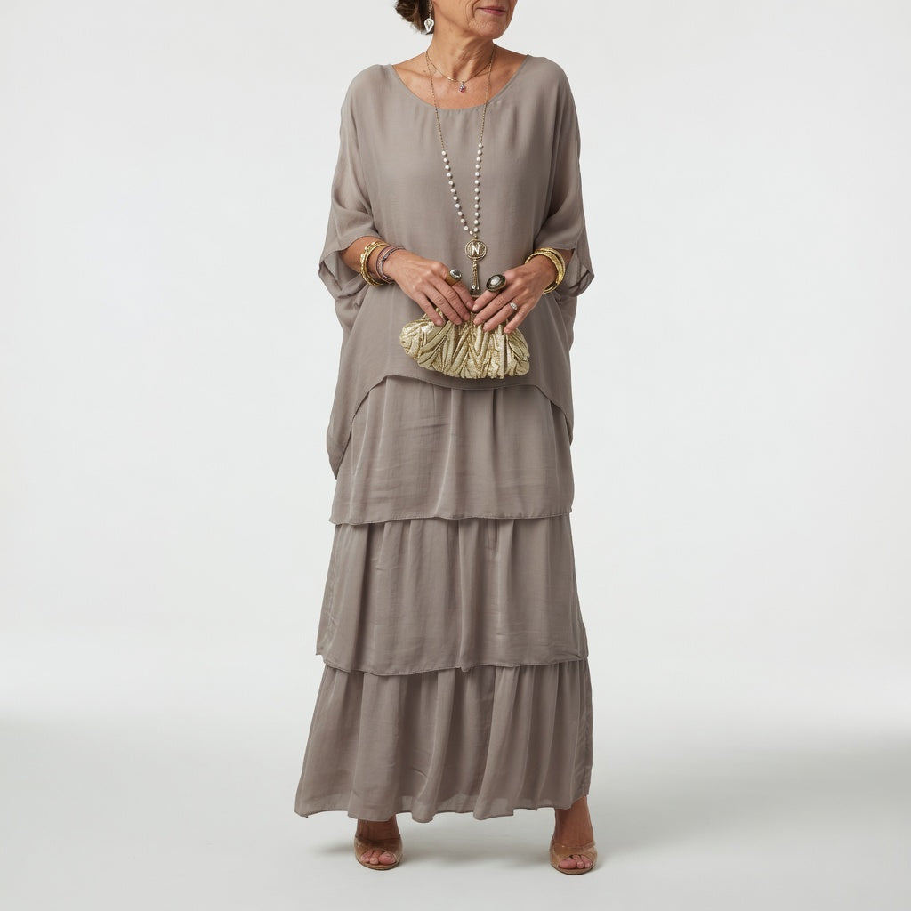 Halina - Długa zwiewna sukienka boho