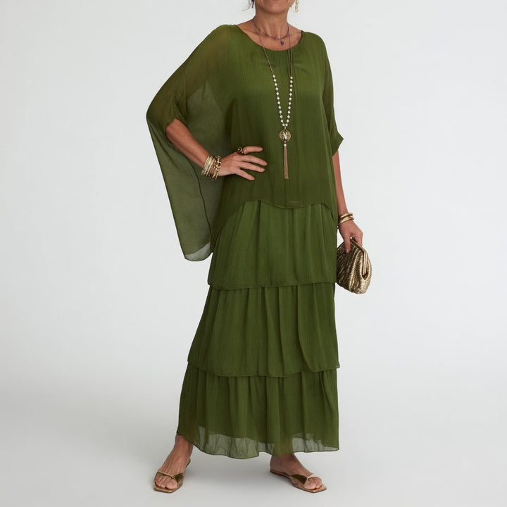 Halina - Długa zwiewna sukienka boho