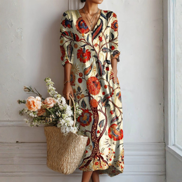 Joanna - Boho Kwiatowa Sukienka
