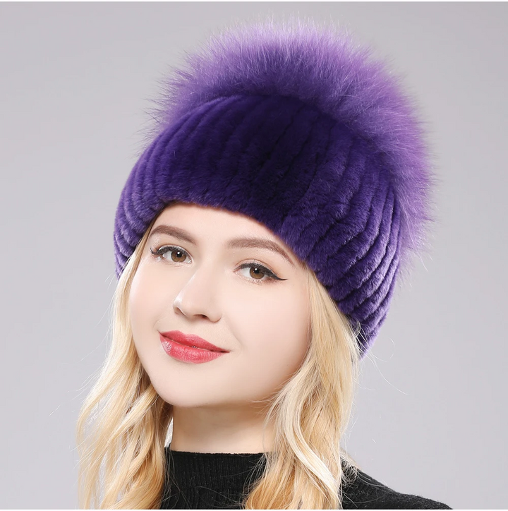 Czapka Giovanna z futra lisa