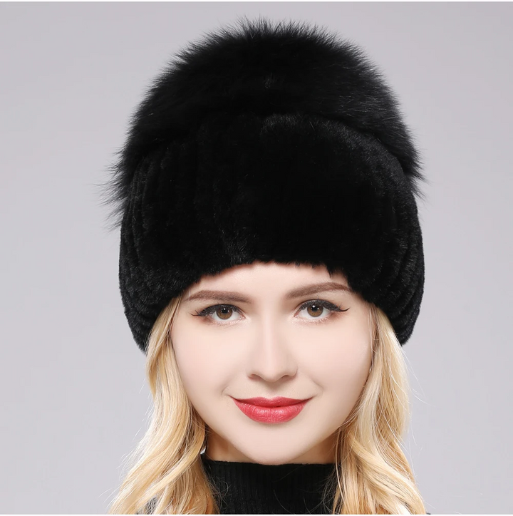 Czapka Giovanna z futra lisa