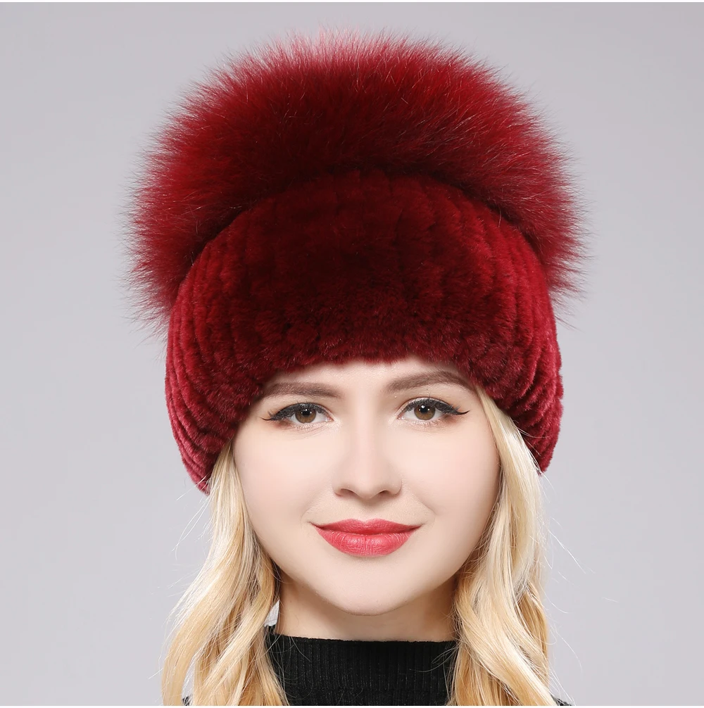 Czapka Giovanna z futra lisa