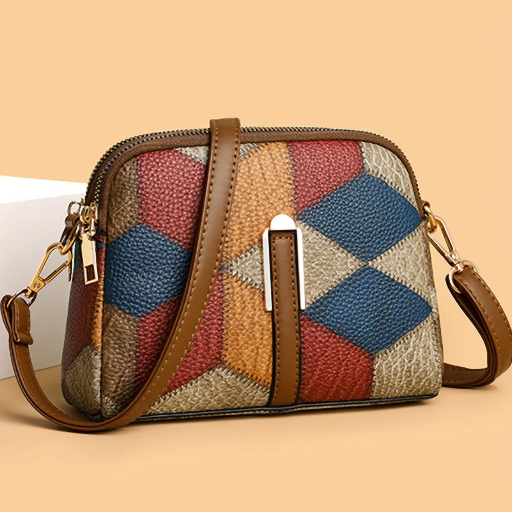 Luna - Mini torebka na ramię w stylu patchworkowym