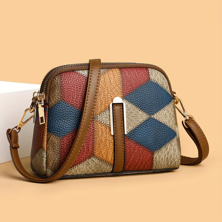 Luna - Mini torebka na ramię w stylu patchworkowym