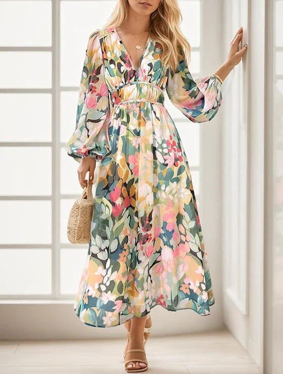 Ilona – Elegancka sukienka maxi w kolorze różowym
